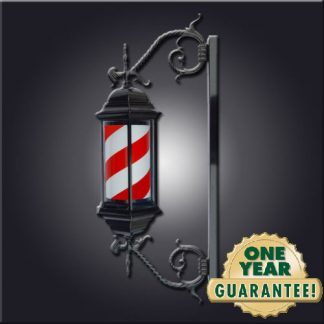 Black Victorian Style Revolving/illuminated barbers pole-385